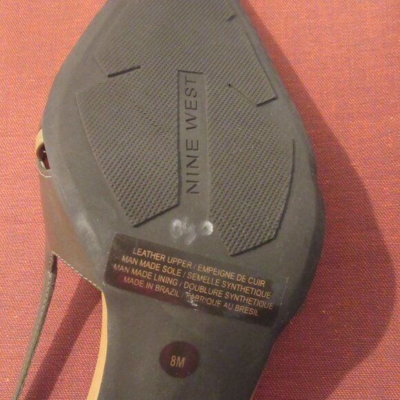 NINE WEST Summer Leather SlingBack Pumps, size 8M - Picture 9 of 10